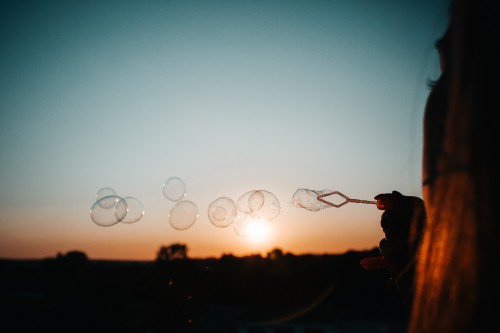 sunset bubbles